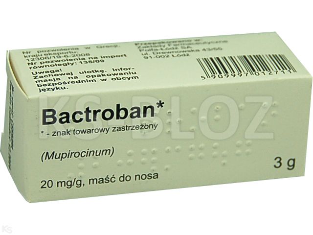 Bactroban, maść do nosa, 0,02 g/g, 3 g, ulotka, zamienniki, interakcje