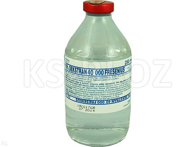 10% Dekstran 40 000 Fresenius interakcje ulotka roztwór do infuzji 100 mg/ml 250 ml | butelka