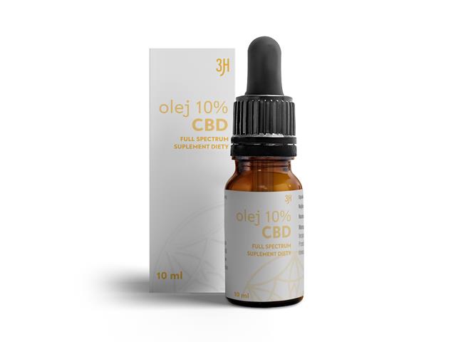 3H Olej 10% CBD interakcje ulotka olejek  10 ml | butelka z kroplomierzem