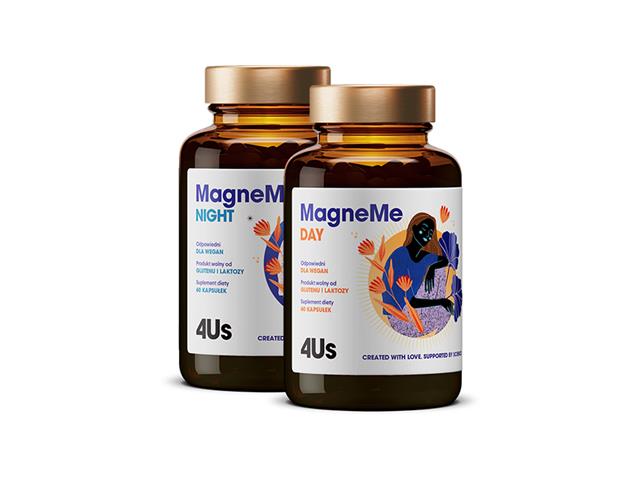 4Us MagneMe na dzień, noc interakcje ulotka kapsułki - 120 kaps. (2 szt. po 60 kaps.)