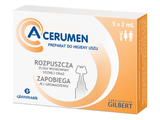 A-Cerumen Preparat do higieny uszu interakcje ulotka   5 amp. po 2 ml