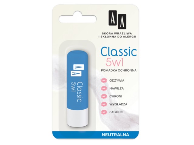 AA Classic Pomadka do ust ochronna 5w1 interakcje ulotka pomadka do ust - 4,2 g