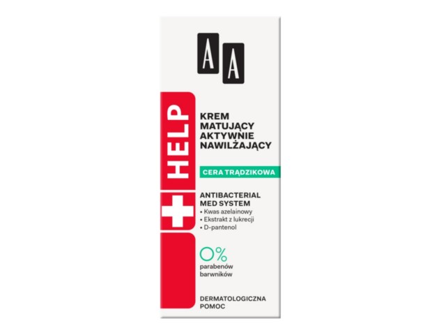 AA Help Cera Trądzikowa Krem aktywnie nawilżający matujący na dzień interakcje ulotka krem - 40 ml (tub. karton)