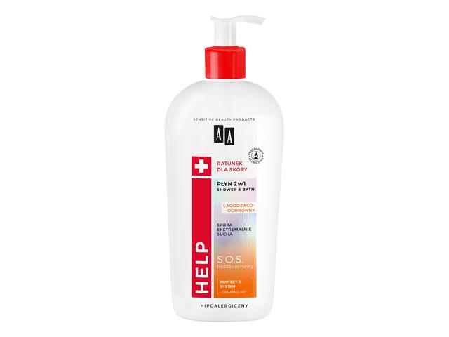 AA HELP RATUNEK DLA SKÓRY Płyn 2w1 Shower & Bath S.O.S. hipoal.łagodz.-ochron.sk.ekstremalnie sucha interakcje ulotka płyn - 400 ml