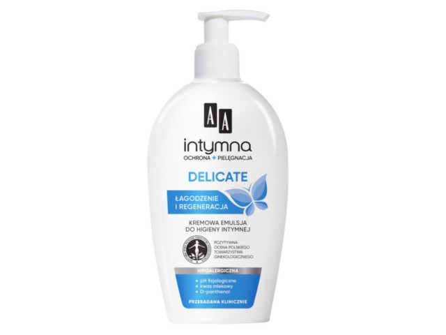 AA Intymna Ochrona & Pielęgnacja Delicate Krem-emulsja do higieny intymnej interakcje ulotka emulsja - 300 ml (but.z dozown.)