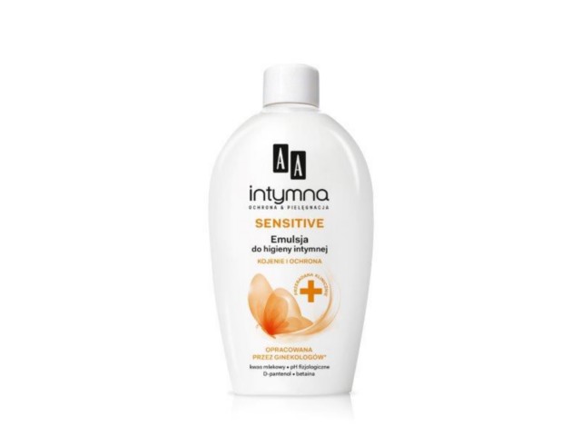 AA Intymna Ochrona & Pielęgnacja Sensitive Emulsja do higieny intymnej interakcje ulotka emulsja - 300 ml (but.)