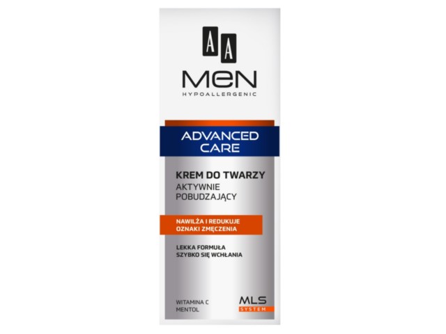 AA Men Advanced Care Krem do twarzy aktywnie pobudzający interakcje ulotka   75 ml