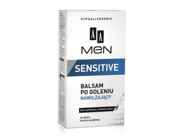 AA Men Sensitive Balsam po goleniu nawilżający do skóry bardzo wrażliwej interakcje ulotka balsam - 100 ml (but.)