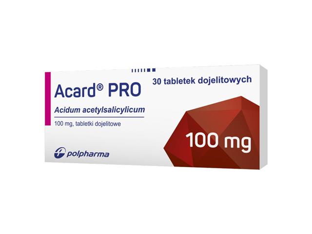 Acard Pro interakcje ulotka tabletki dojelitowe 100 mg 30 tabl.