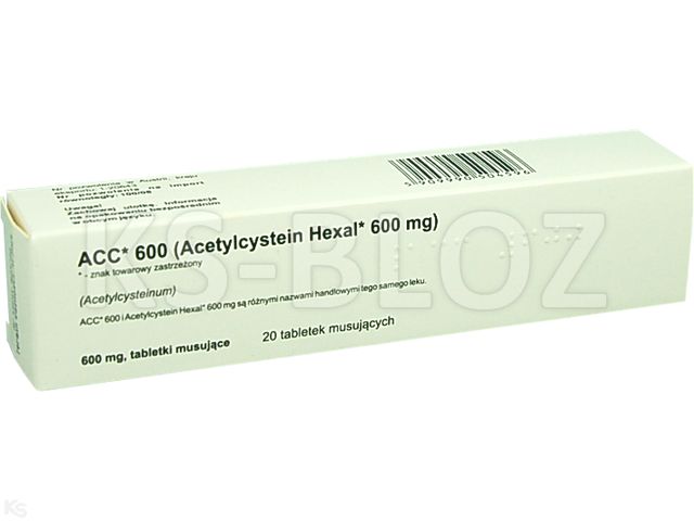 Acc (ACC 600) interakcje ulotka tabletki musujące 600 mg 20 tabl. | tuba