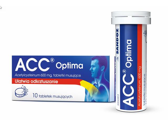 Acc Optima interakcje ulotka tabletki musujące 600 mg 10 tabl. (tub.)