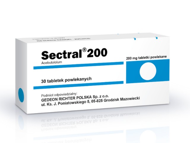 Acebutolol Gedeon Richter (Sectral 200) interakcje ulotka tabletki powlekane 200 mg 30 tabl.