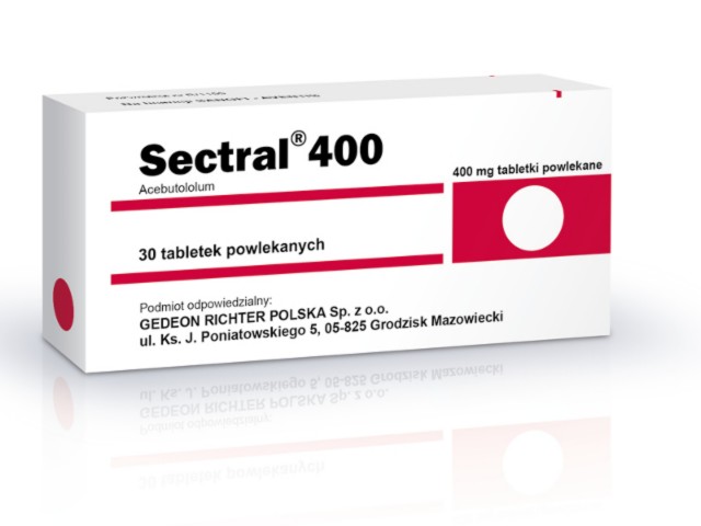 Acebutolol Gedeon Richter (Sectral 400) interakcje ulotka tabletki powlekane 400 mg 30 tabl.