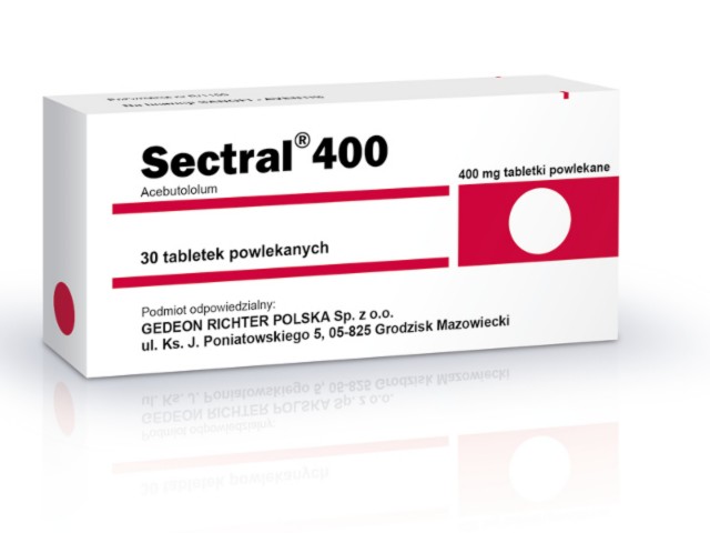 Acebutolol Gedeon Richter (Sectral 400) interakcje ulotka tabletki powlekane 400 mg 