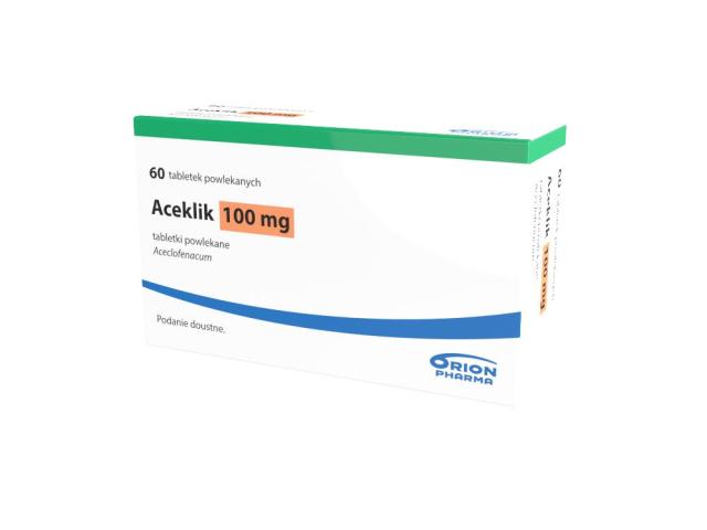 Aceklik interakcje ulotka tabletki powlekane 100 mg 60 tabl.