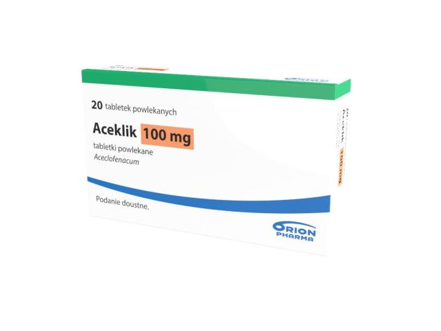 Aceklik interakcje ulotka tabletki powlekane 100 mg 20 tabl.