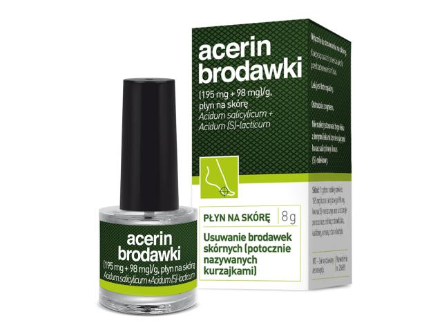 Acerin Brodawki interakcje ulotka płyn do stosowania na skórę (195mg+98mg)/g 8 g