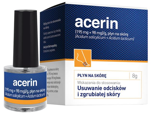 Acerin interakcje ulotka płyn do stosowania na skórę (195mg+98mg)/g 