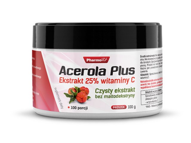 Acerola Plus Ekstrakt 25% witaminy C interakcje ulotka proszek  100 g