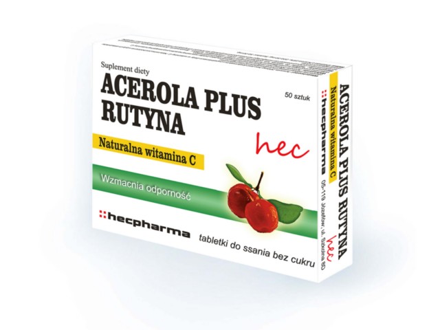 Acerola Plus Rutyna HEC interakcje ulotka tabletki  50 tabl.