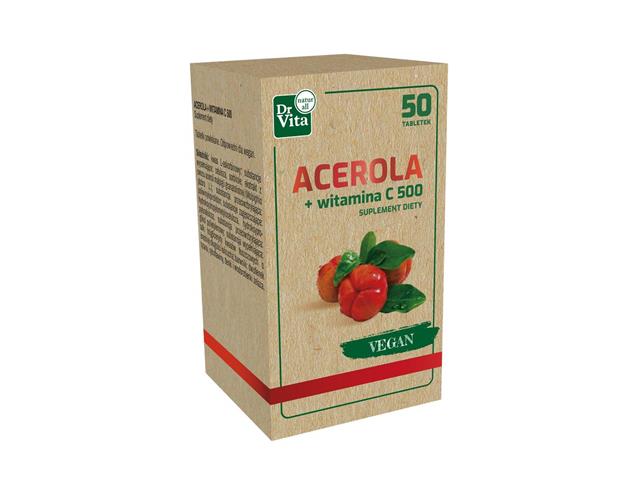 Acerola + Witamina C 500 interakcje ulotka tabletki  50 tabl.