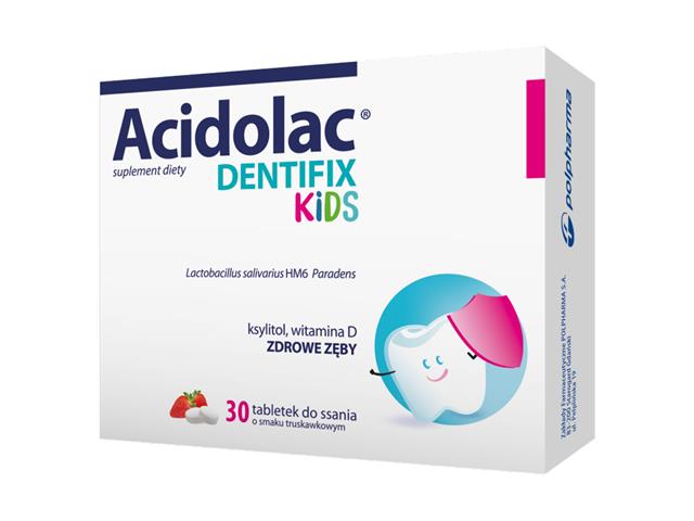 Acidolac Dentifix Kids interakcje ulotka tabletki do ssania  30 tabl.