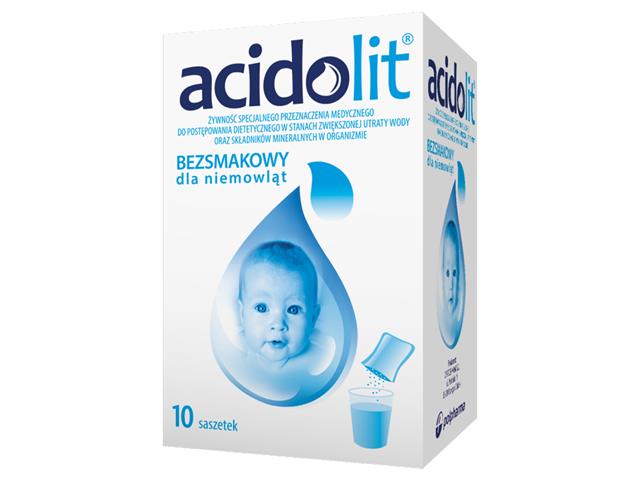 Acidolit Elektrolity dla niemowląt smak neutralny interakcje ulotka proszek do sporządzania roztworu doustnego  10 sasz. po 4,35 g