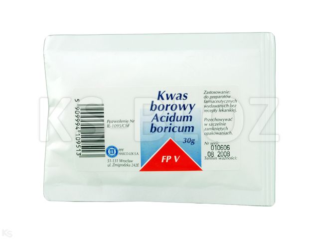 Acidum Boricum interakcje ulotka substancja  30 g