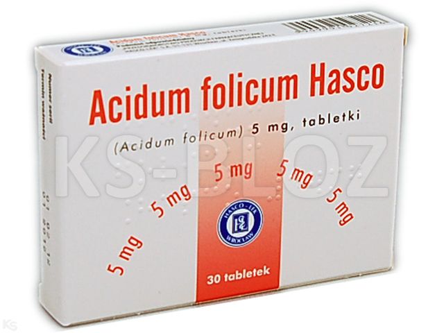 Acidum folicum Hasco interakcje ulotka tabletki 5 mg 30 tabl.