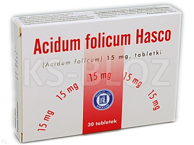 Acidum Folicum Hasco interakcje ulotka tabletki 15 mg 