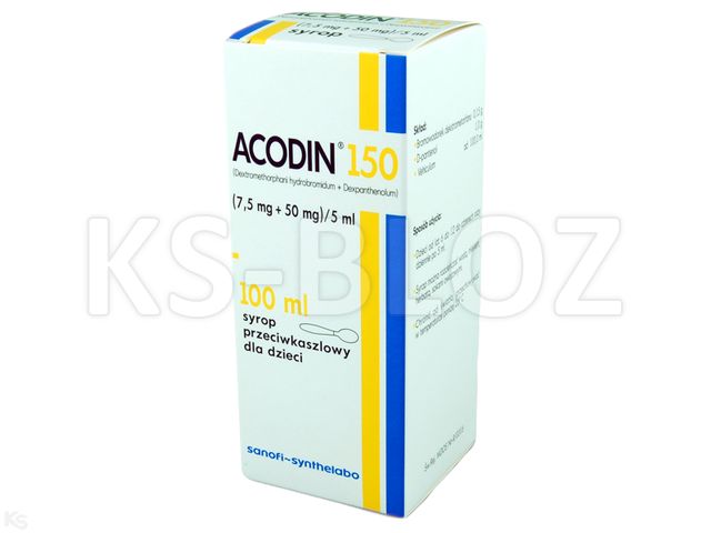 Acodin 150 Junior interakcje ulotka syrop (7,5mg+50mg)/5ml 100 ml (but. PET)