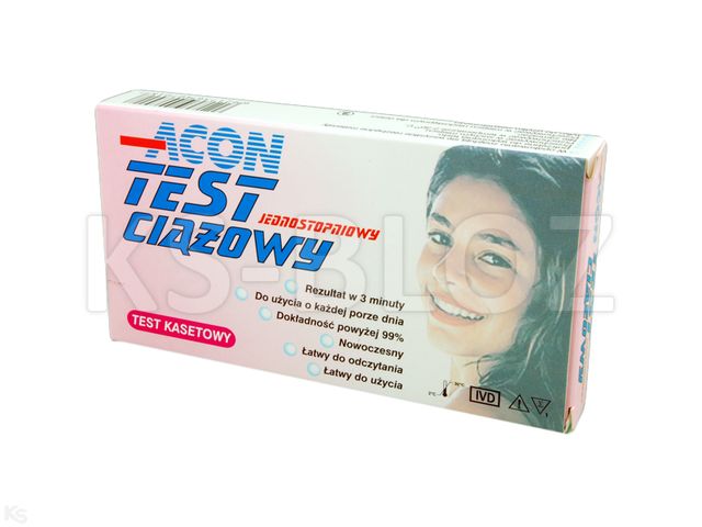 Acon Test ciążowy kasetkowy HCG interakcje ulotka   1 op.