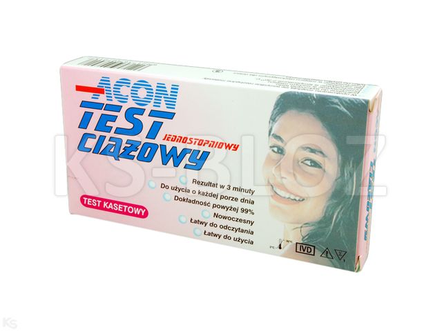 Acon Test ciążowy kasetkowy HCG interakcje ulotka test ciążowy kasetowy - 1 op.