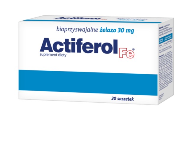 ActiFerol Fe 30 mg saszetki interakcje ulotka proszek do rozpuszczenia  30 sasz.
