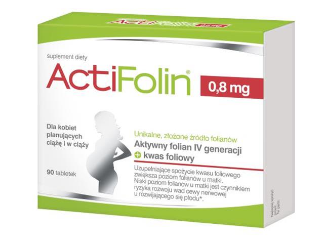Actifolin 0,8 mg interakcje ulotka tabletki  90 tabl.