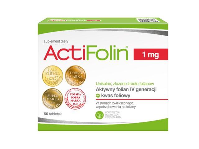Actifolin 1 mg interakcje ulotka tabletki powlekane  60 tabl.
