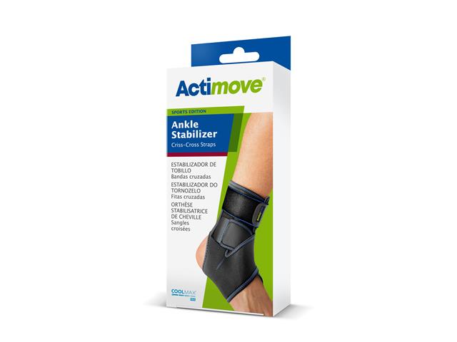 Actimove Ankle Stabilizer Criss-Cross Straps Stabilizator stawu skokowego black universal interakcje ulotka   1 szt.