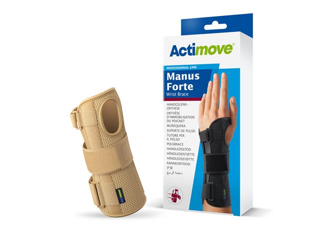 ACTIMOVE PROFESSIONAL LINE MANUS FORTE Orteza nadgarstka beżowa lewa XS interakcje ulotka orteza  1 szt.