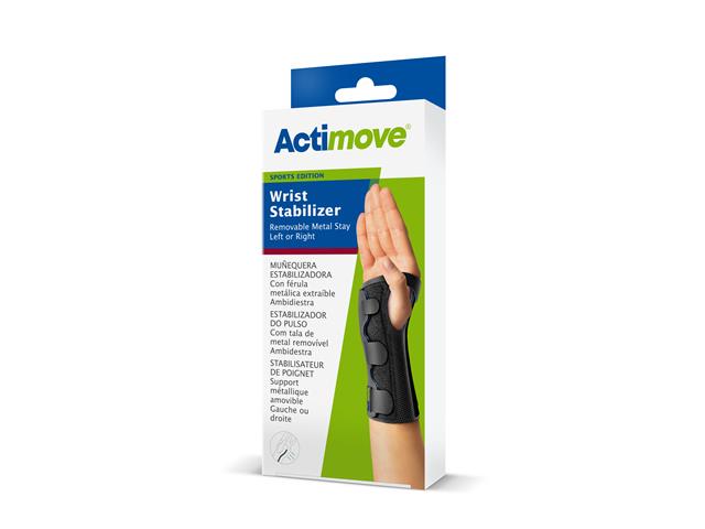 Actimove Wrist Stabilizer Removable Metal Stay Left Or Right Orteza stabiliz. nadgarst. black L/XL interakcje ulotka   1 szt.