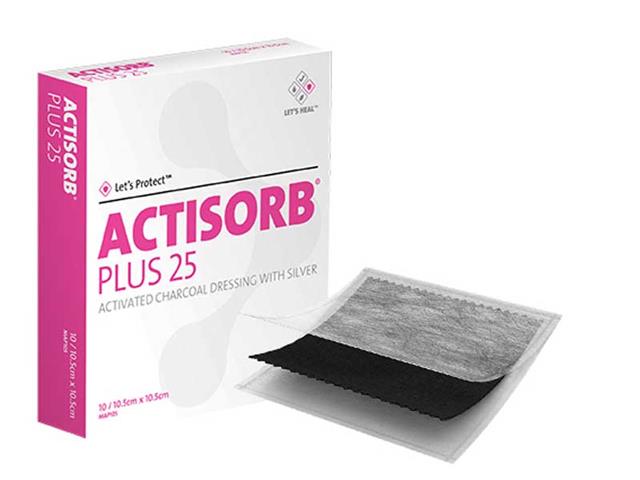 Actisorb Plus 25 Opatrunek 10,5 x 10,5 cm interakcje ulotka opatrunek  10 szt.