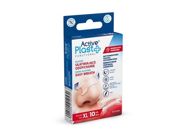 ActivePlast Plastry ułatwiające oddychanie przezroczyste XL 6,7 x 2 cm interakcje ulotka plaster  10 szt.