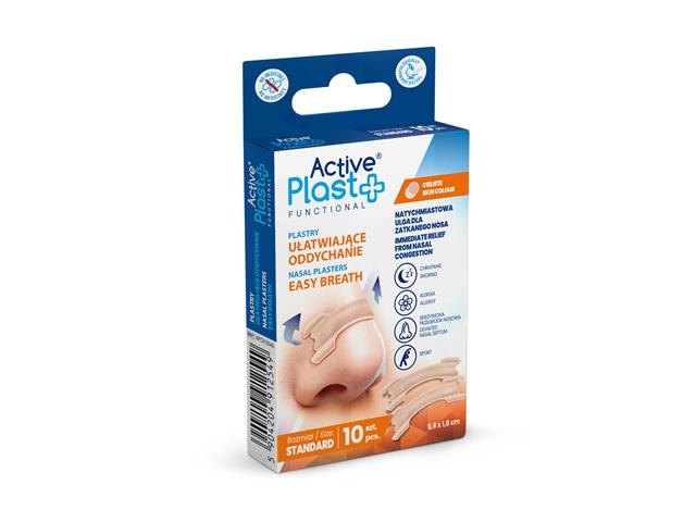 ActivePlast Plastry ułatwiające oddychanie standard 5,6 x 1,8 cm interakcje ulotka plaster  10 szt.