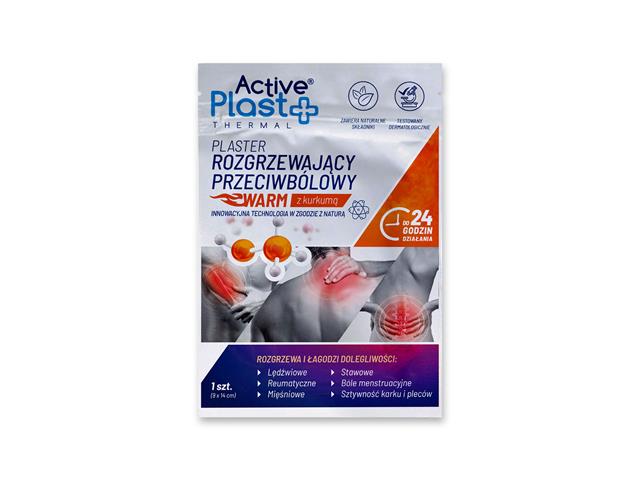 ActivePlast Thermal Plaster przeciwbólowy rozgrzewający z kurkumą interakcje ulotka   1 szt.