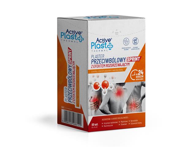 ActivePlast Thermal Sprint Plaster przeciwbólowy z efektem rozgrzewającym interakcje ulotka plaster - 50 szt.