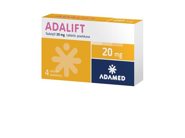 Adalift interakcje ulotka tabletki powlekane 20 mg 4 tabl.