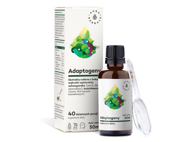 Adaptogeny 100% naturalne ekstrakty roślinne interakcje ulotka płyn  50 ml