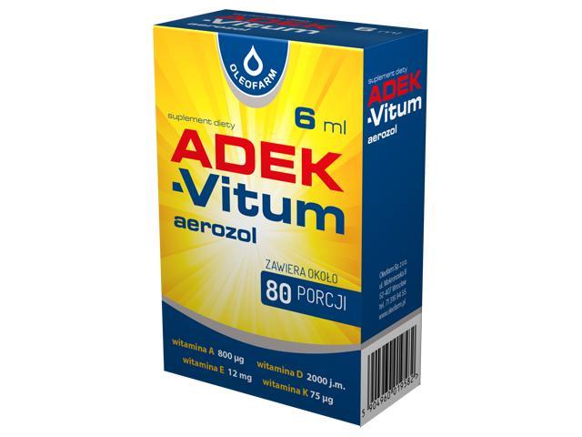 ADEK-Vitum aerozol interakcje ulotka spray  6 ml