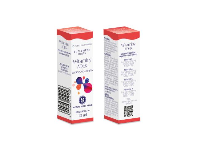 ADEK Witaminy w kroplach -pipeta interakcje ulotka krople - 10 ml