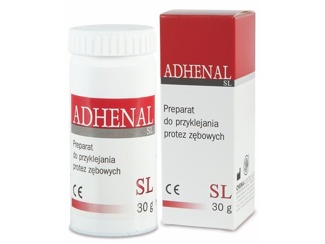 ADHENAL SL Preparat do przyklejania protez zębowych interakcje ulotka proszek - 30 g