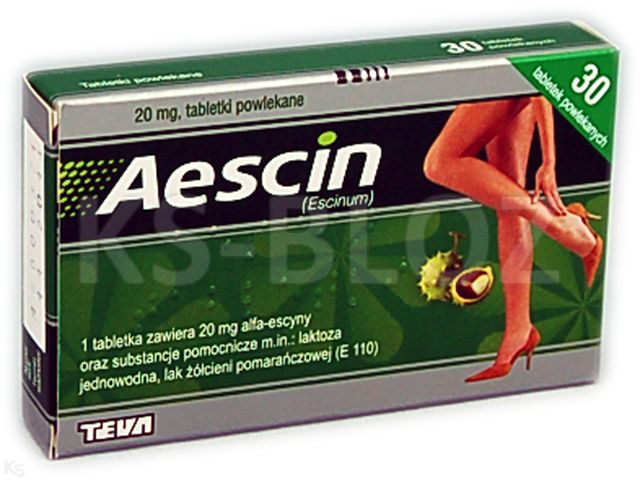 Aescin interakcje ulotka tabletki powlekane 20 mg 30 tabl. | 1 blist.po 30 szt.